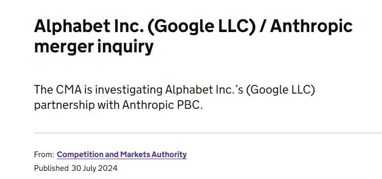 英国监管机构准备再“亮剑”,聚焦科技巨头对AI初创的“准并购”