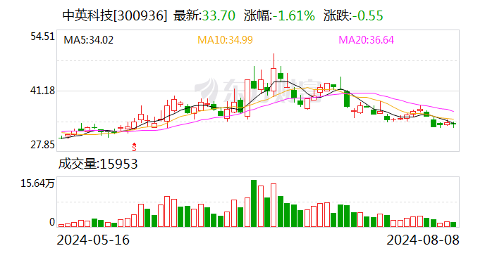 中英科技:股东中英汇才计划减持公司股份不超过约61万股