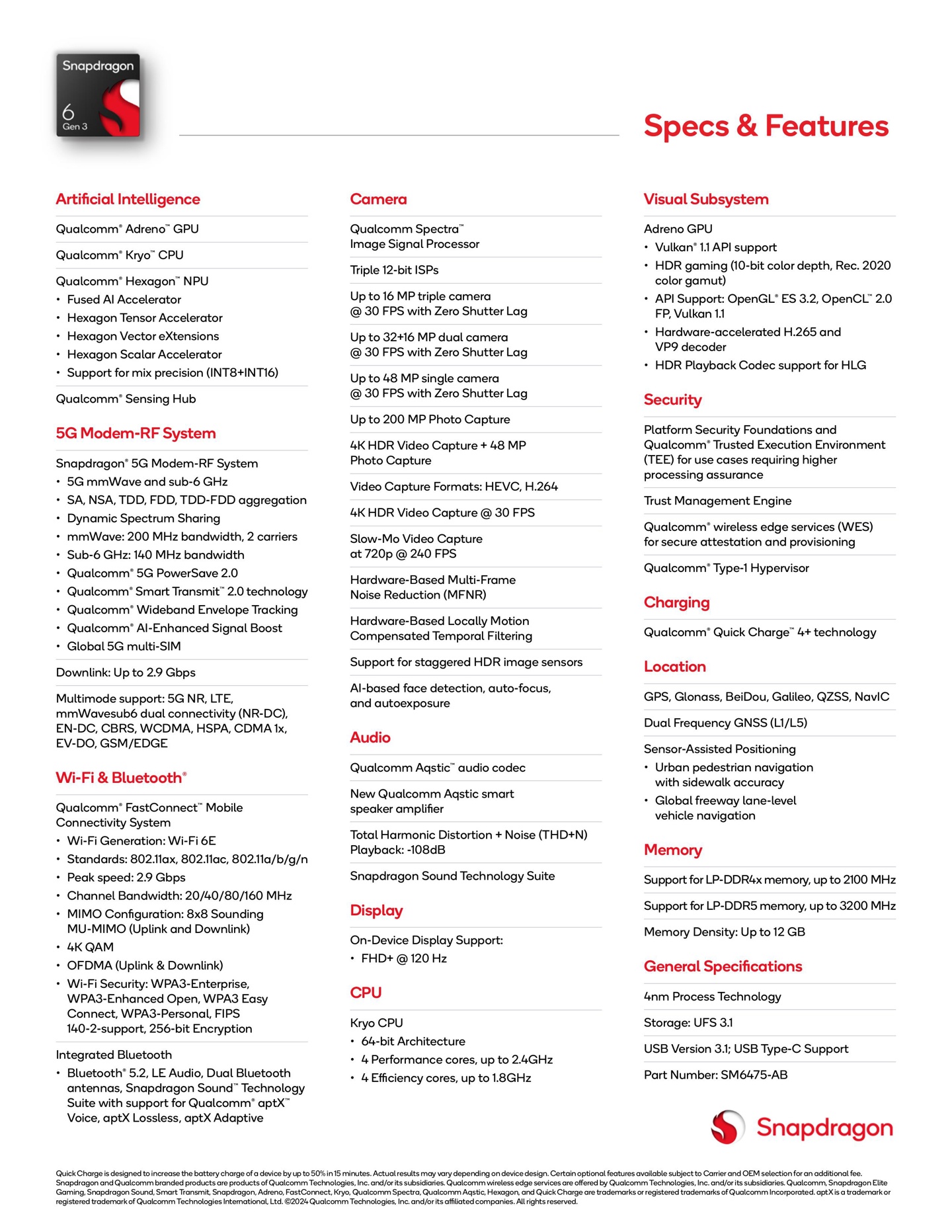 高通骁龙 6 Gen 3 处理器发布：三星 4nm 工艺、2.4GHz CPU